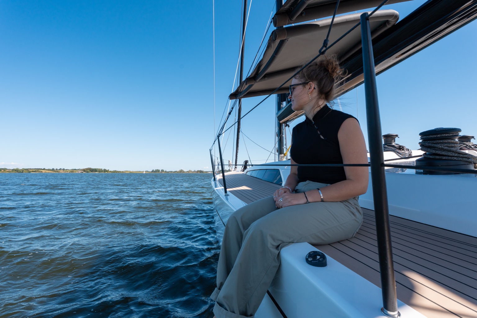 A relaxed Volamare moment in the shade on board a yacht